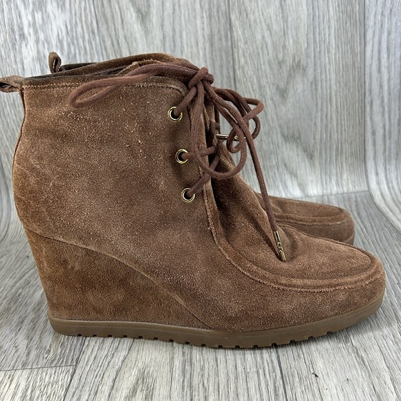 Michael Kors Tamara Suede Wedge Boots - Picture 8 of 10